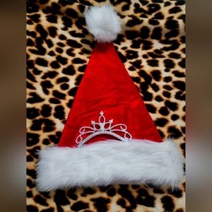 NWOT Santa Hat with Tiara - Adult Small